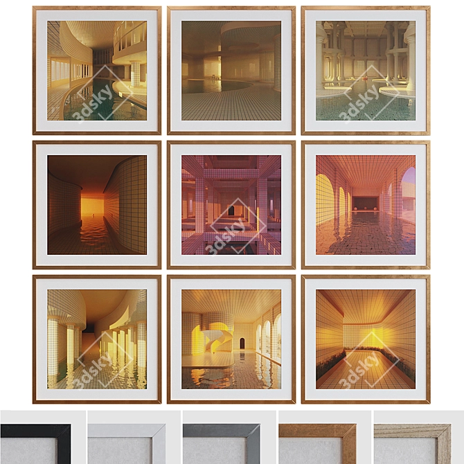 Modern Interior Picture Frame Set 3D model image 1