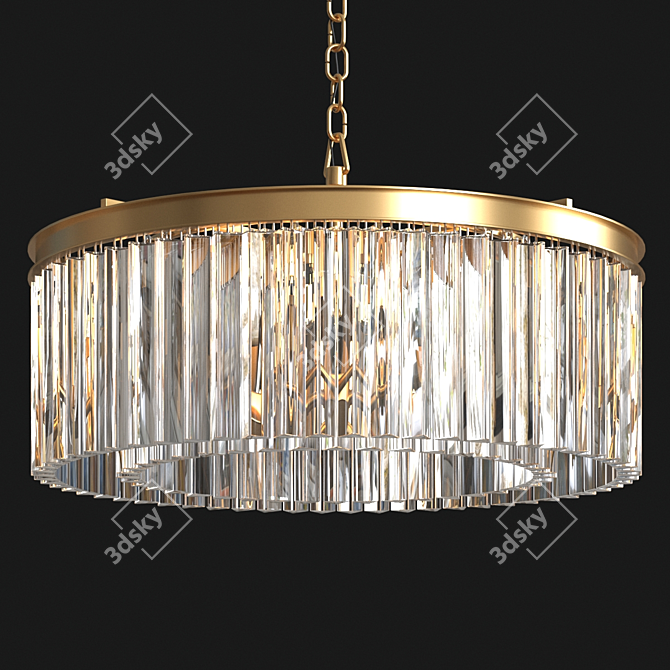 Rhys Round Chandelier: Elegant Lighting Solution 3D model image 1