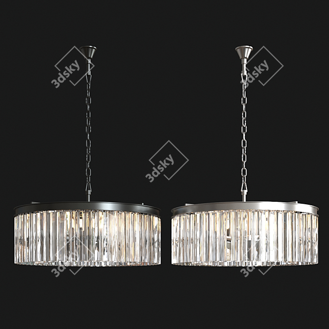 Rhys Round Chandelier: Elegant Lighting Solution 3D model image 2