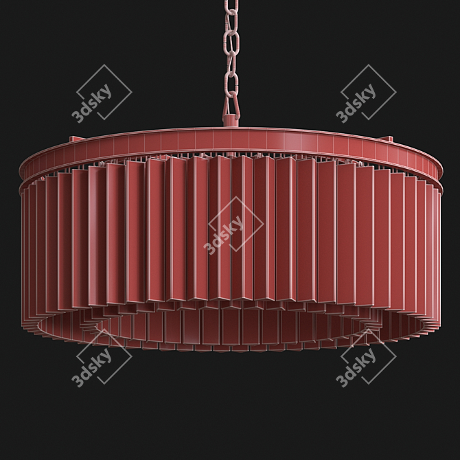 Rhys Round Chandelier: Elegant Lighting Solution 3D model image 3