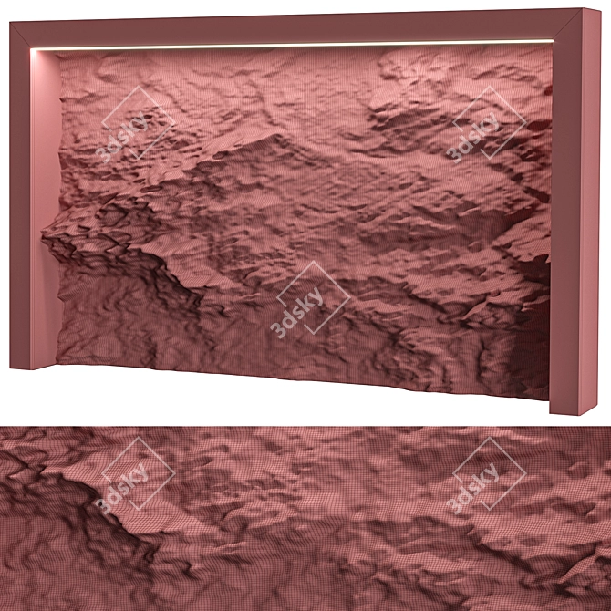 Modern Stone Wall Design 3D model image 5