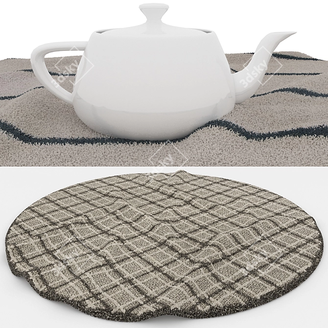 Round Rugs Set: Versatile Textured Designs 3D model image 4