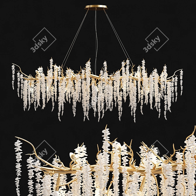 Elegant Crystal Branch Chandelier 3D model image 1