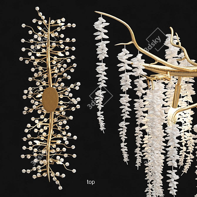 Elegant Crystal Branch Chandelier 3D model image 2