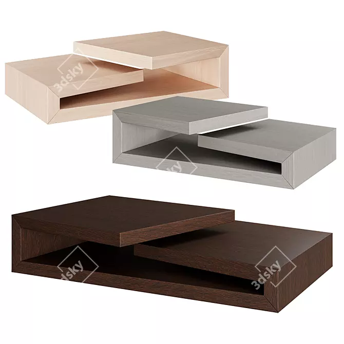 Sleek SAN Coffee Table: Minimalistic Japanese Design 3D model image 1