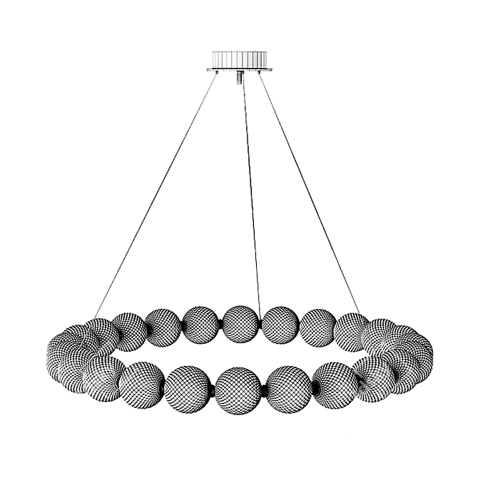 Frosted Globe LED Chandelier-60cm/80cm 3D model image 2