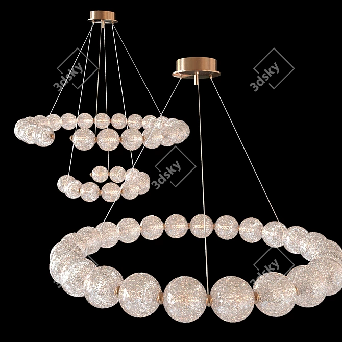 Frosted Globe LED Chandelier-60cm/80cm 3D model image 3