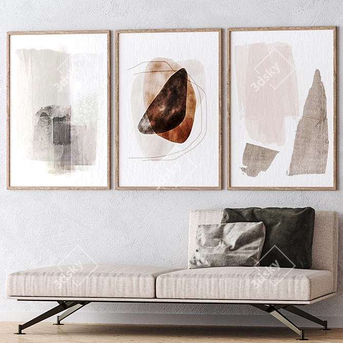 Elegant Wall Art Set 1719 3D model image 2