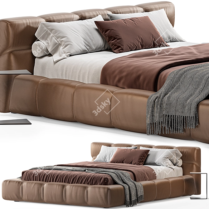 Luxurious B&B Italia Tufty Bed 3D model image 1