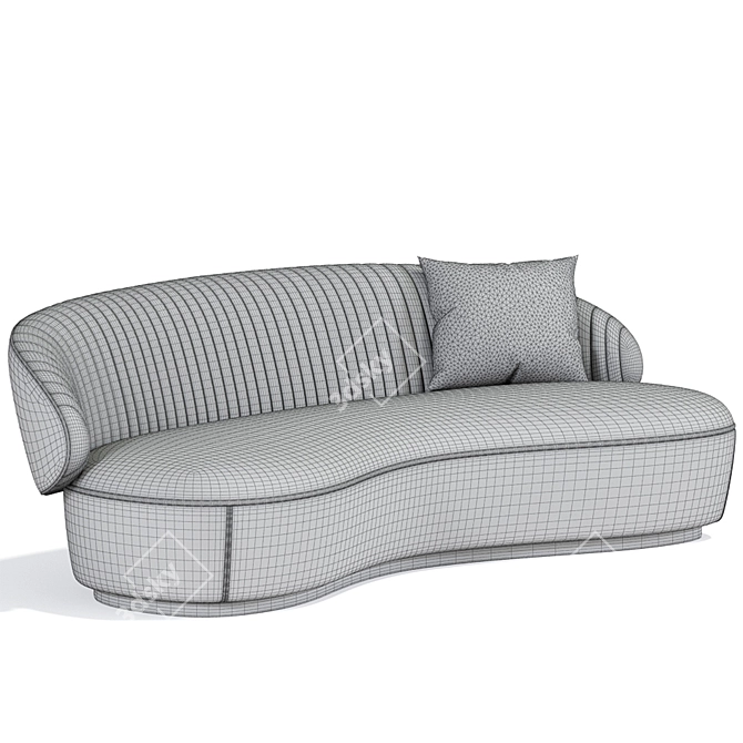 Curved Strip Sofa: Contemporary Design 3D model image 2