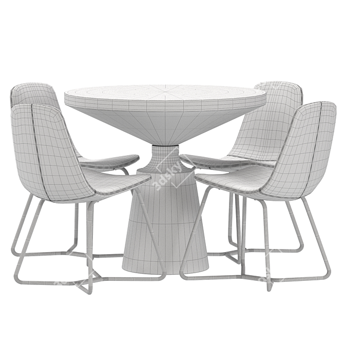 Slope Chair & Nicole Table Set 3D model image 4