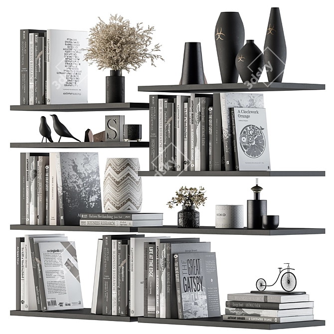 Stylish Shelf Decor Set 3D model image 1