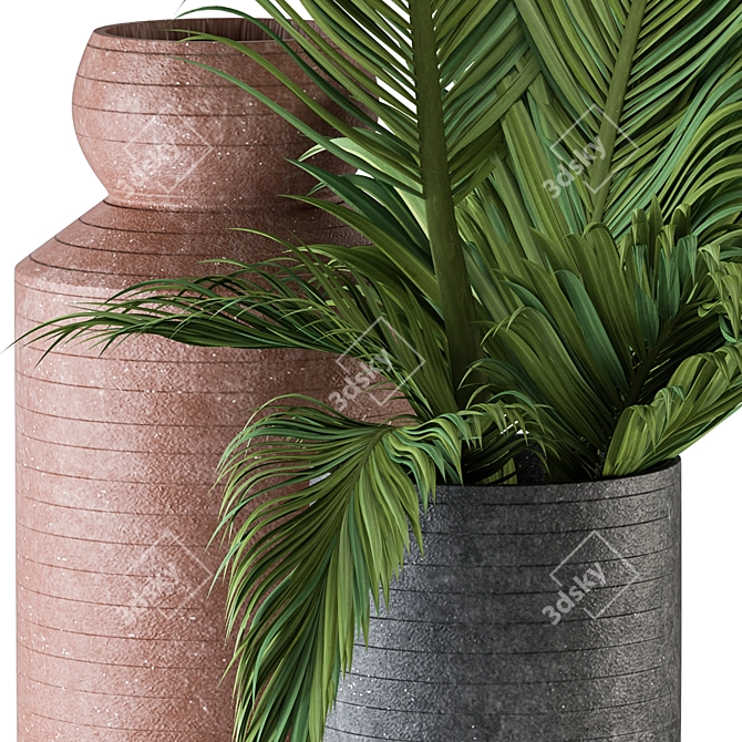 Elegant Vase & Plant Duo 3D model image 2