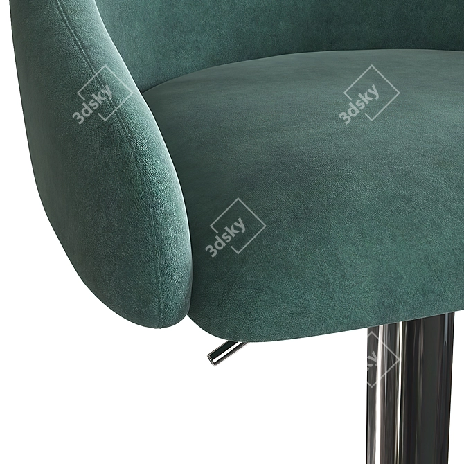 Hank Chrome OM Chair - Stylish and Comfortable 3D model image 3