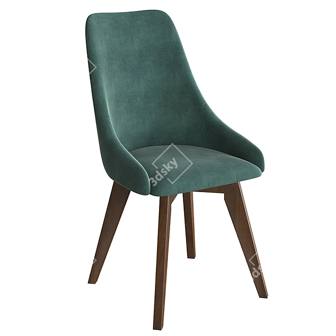 HANK ARRAY Standard Oak Chair 3D model image 1