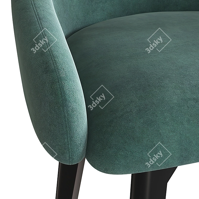 Hank Compact Wooden Leg Chair 3D model image 4