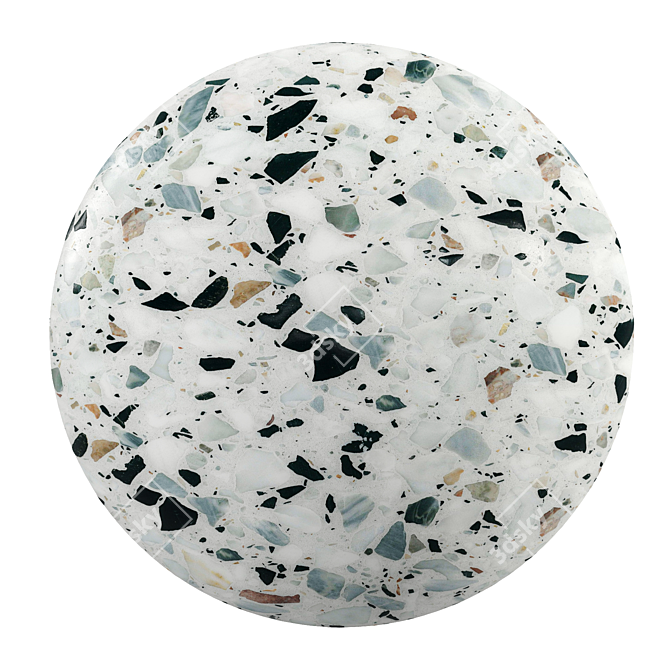 Seamless PBR Terrazzo Tiles 3D model image 1