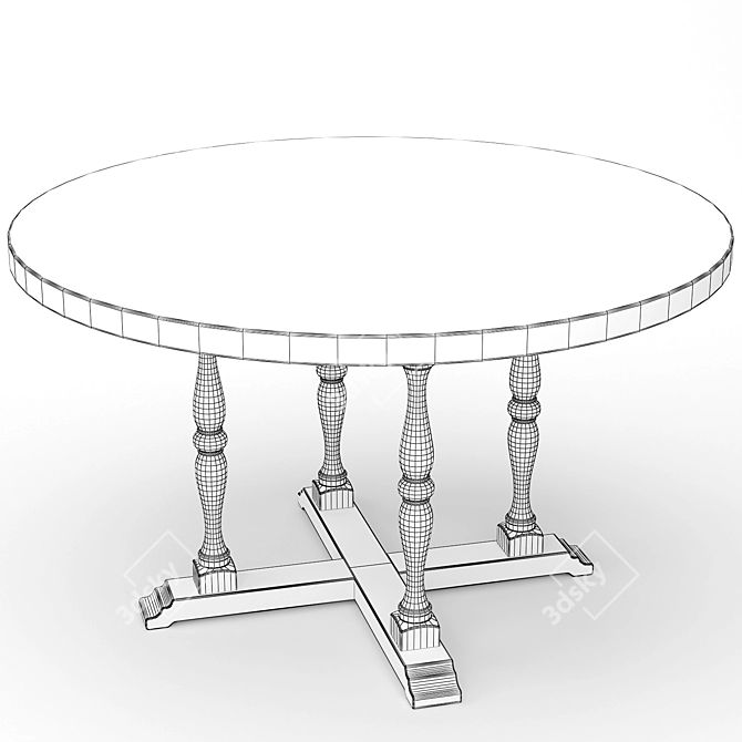 Classic Dining Table Set 3D model image 5