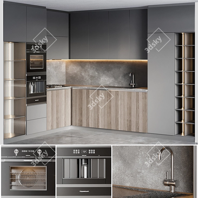 Modern Kitchen 014: High-Quality, V-Ray & Corona Compatible 3D model image 7
