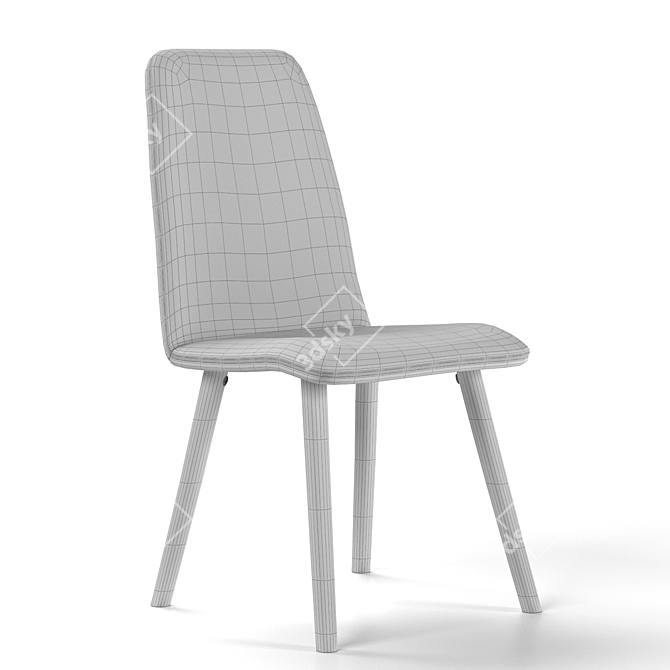 Natural Extendable Dining Chair 3D model image 2