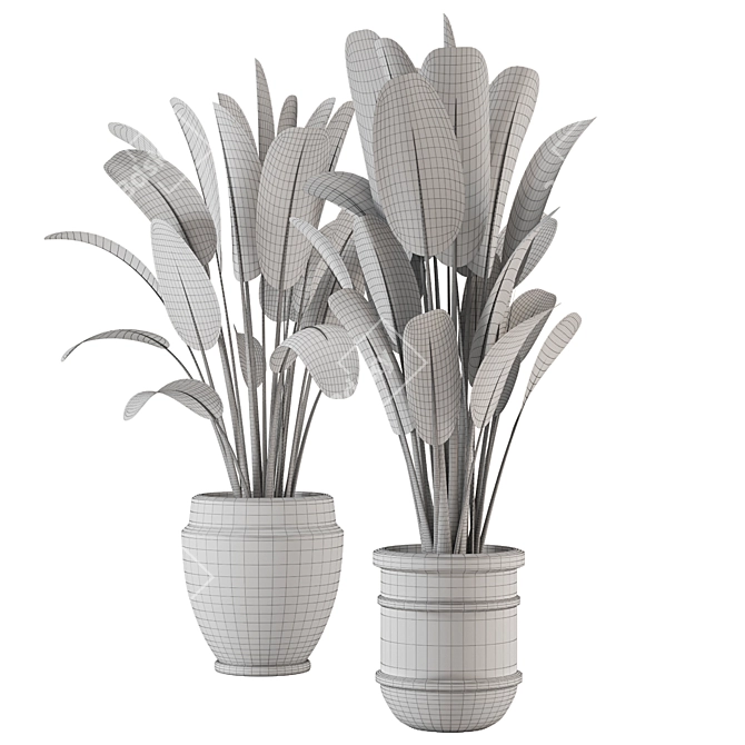 Lush Indoor Plant Set - 202 3D model image 7