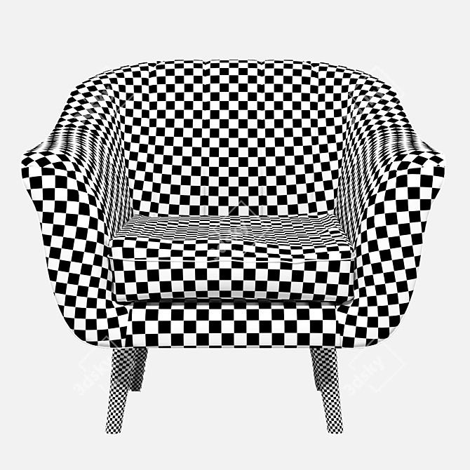 Sleek Mesh Armchair 3D model image 3