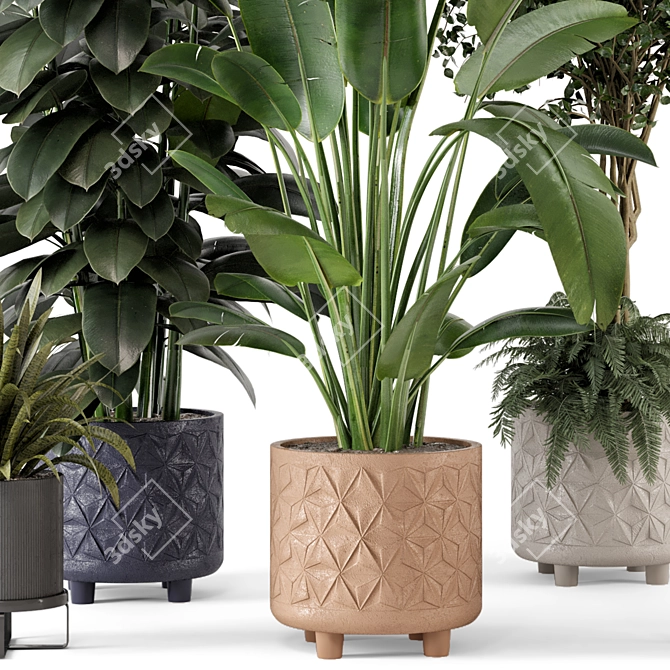 Elegant Cecilia Ficonstone Indoor Planters 3D model image 2