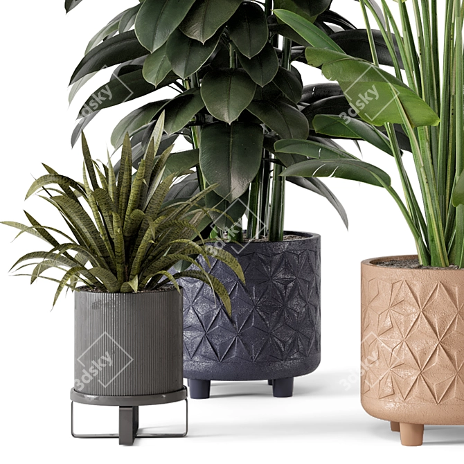 Elegant Cecilia Ficonstone Indoor Planters 3D model image 5