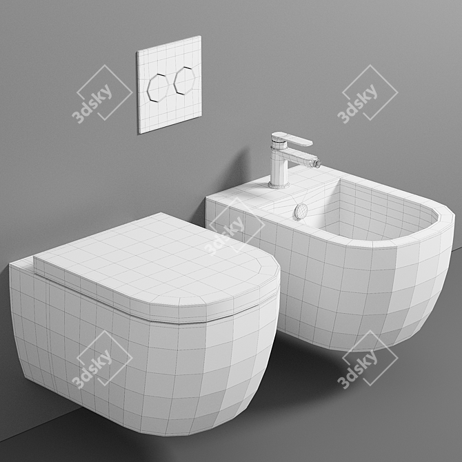 Modern Hanging Bidet: ArtCeram Faster 3D model image 2