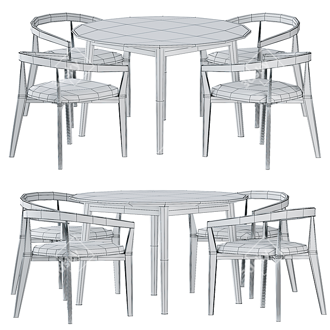 Cullen Shiitake Sand Dining Chair 3D model image 3