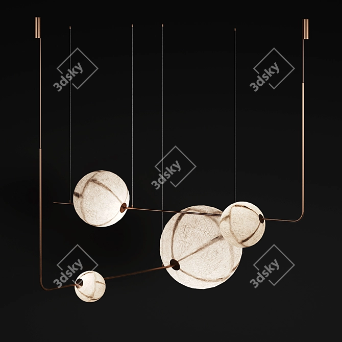 HENGE Superb-all Horizontal Pendant Light 3D model image 1