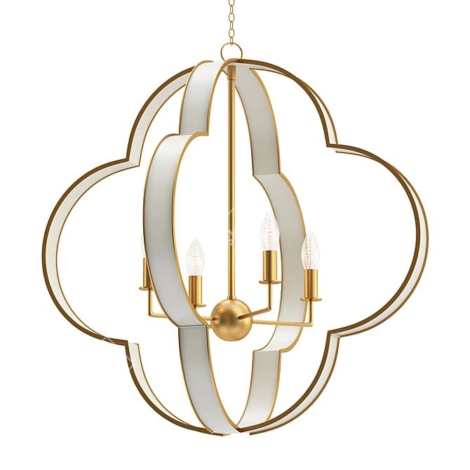 Elegant Quatrefoil Chandelier 3D model image 1