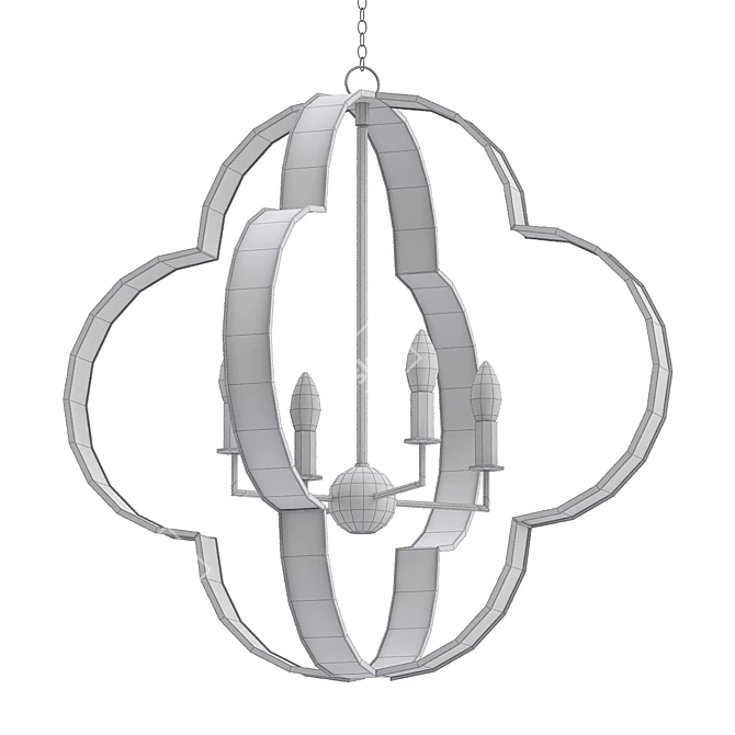 Elegant Quatrefoil Chandelier 3D model image 2