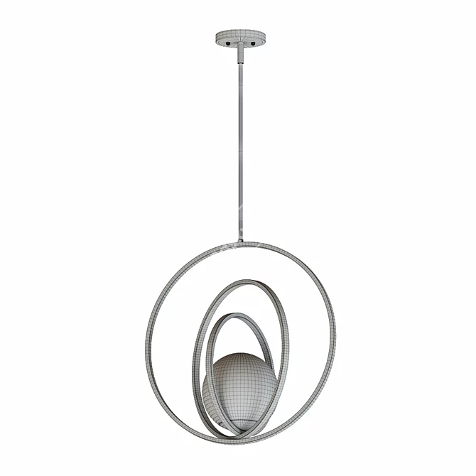 Modern Satin Brass Pendant Light 3D model image 2