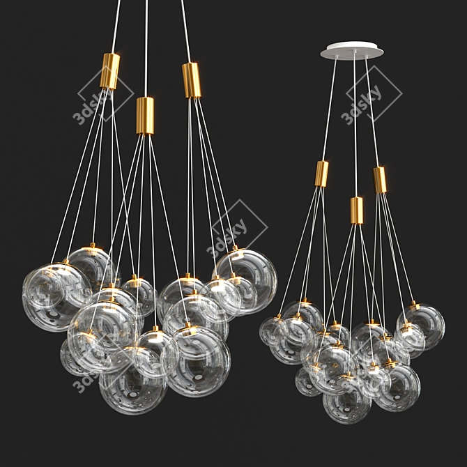 Elegant Cascade - Jodis Chandelier 3D model image 1