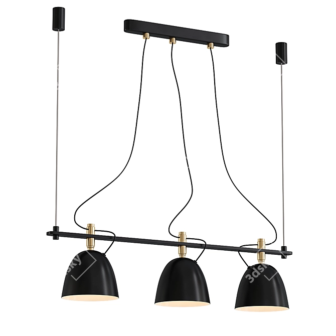 Modern Black Loft Pendant Light 3D model image 1