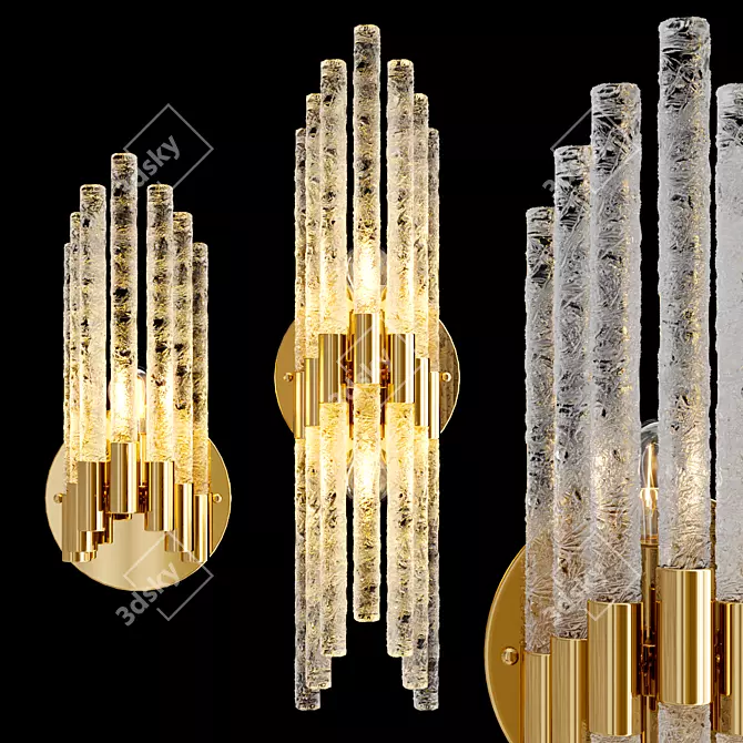 Sleek Crystal Wall Lamp 3D model image 1