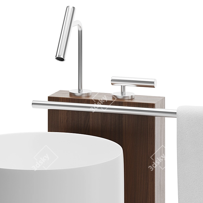 FALPER Tap Holder: Sleek Design & Integrated Towel Bar 3D model image 2