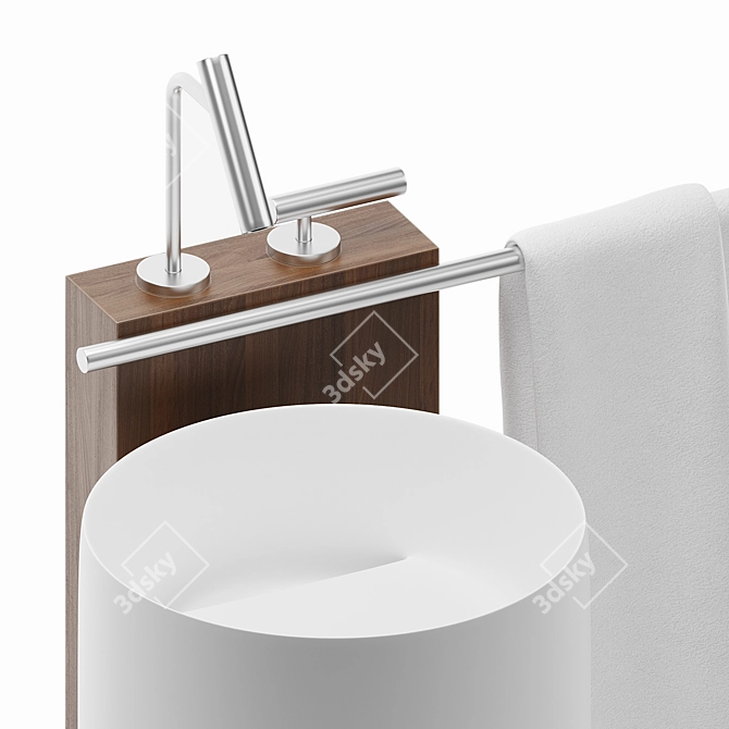 FALPER Tap Holder: Sleek Design & Integrated Towel Bar 3D model image 4