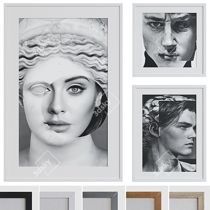 Modern Collage Picture Frame Set 3D model image 1