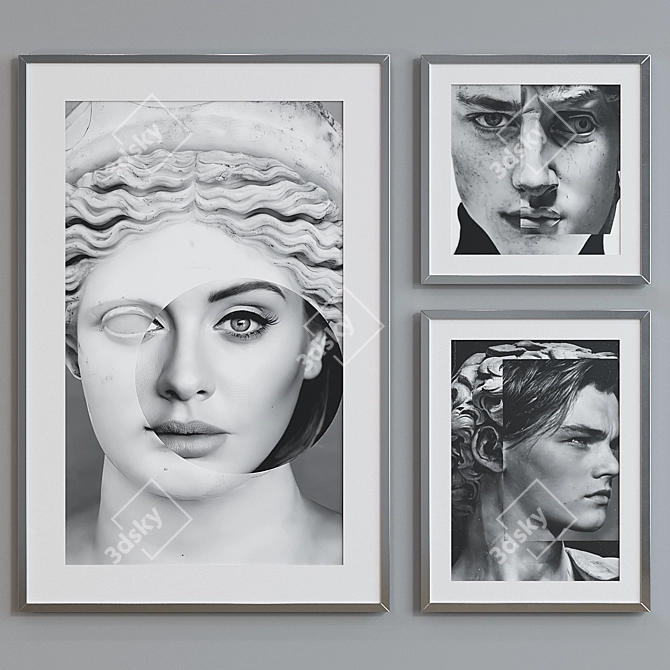 Modern Collage Picture Frame Set 3D model image 3