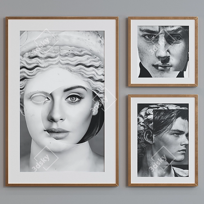 Modern Collage Picture Frame Set 3D model image 4