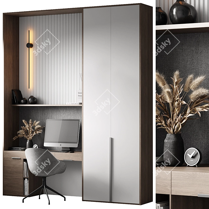  Stylish Home Office Desk 3D model image 3