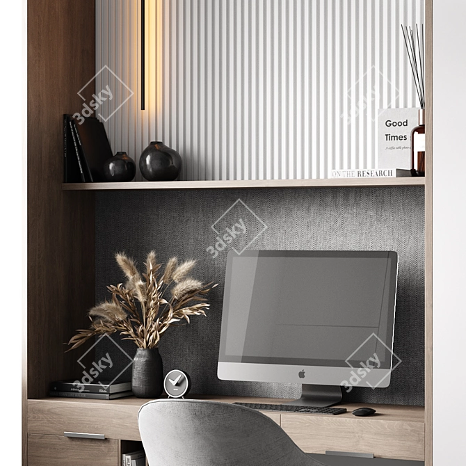  Stylish Home Office Desk 3D model image 5