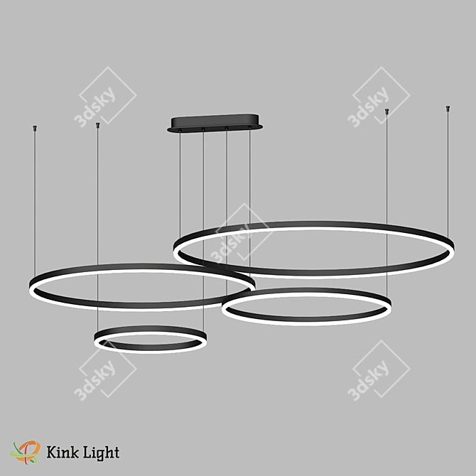 Black Metal Acrylic LED Suspension Thor 3D model image 1