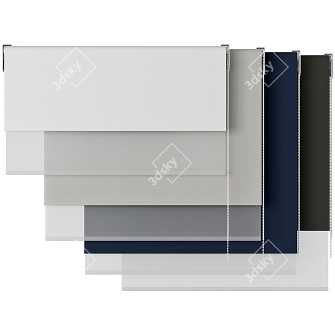 Dual Roller Shades | Customizable Roller Blind 3D model image 2