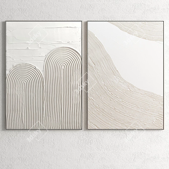 Dual Frame: Plaster Elegance 3D model image 1