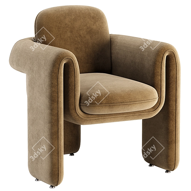 Modern Henna Armchair: Stylish Comfort 3D model image 1