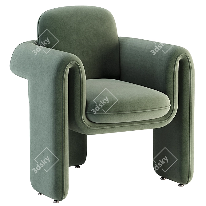 Modern Henna Armchair: Stylish Comfort 3D model image 3