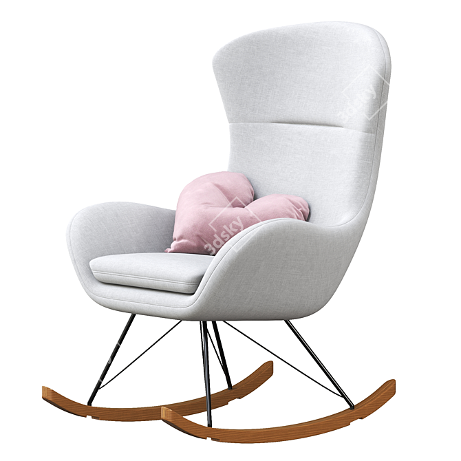 Nordic Zen Rocking Chair 3D model image 1
